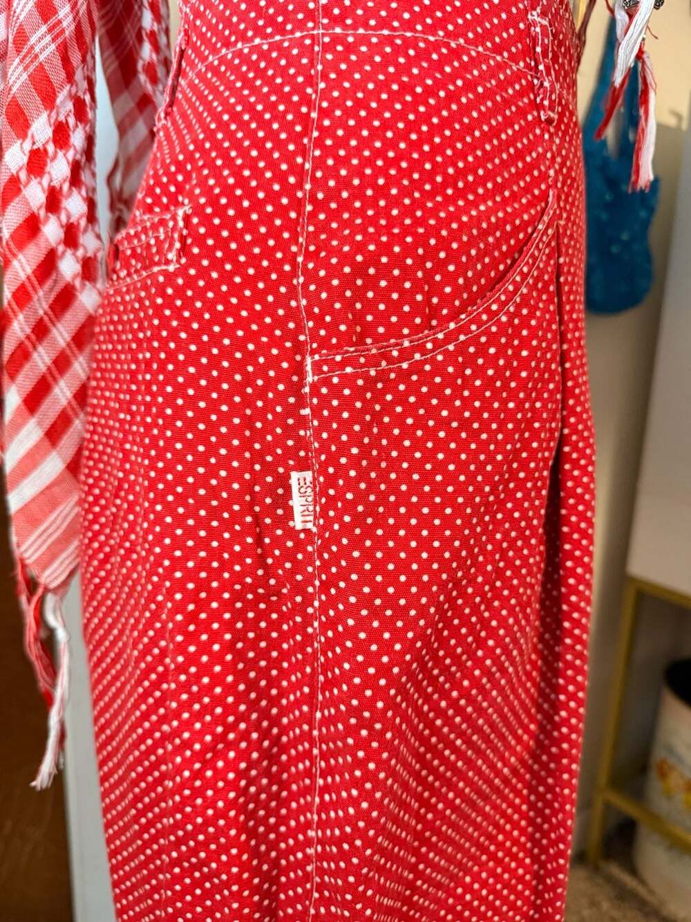 Vintage Esprit Teens Red and White Polka Dot High-Waisted Sailor Pants - Picture 4 of 7